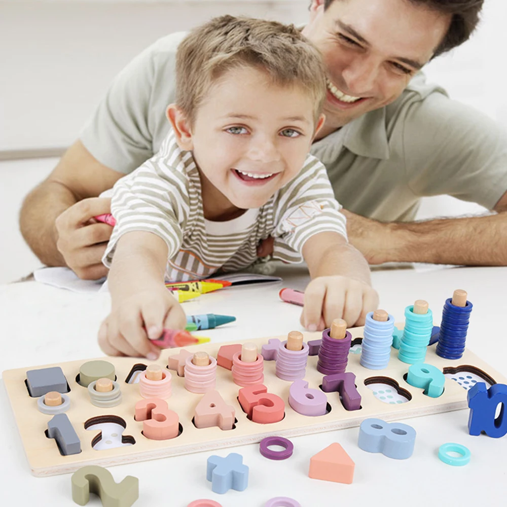 

Geometric Montessori Toy Educational Toys For Children Wooden Learn To Count Gifts Preschool Numbers Matching Digital Math Toys