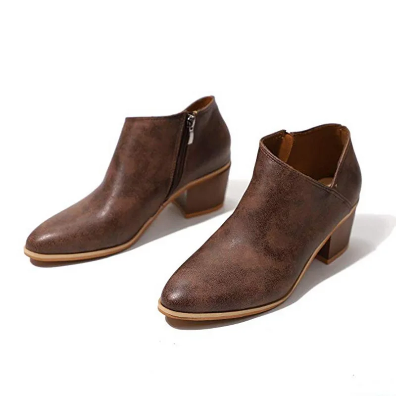 SHUJIN/ г. Демисезонные женские ботинки «Челси» с бантиком-бабочкой обувь без шнуровки на среднем каблуке с острым носком женская обувь, большой размер 42 - Цвет: brown