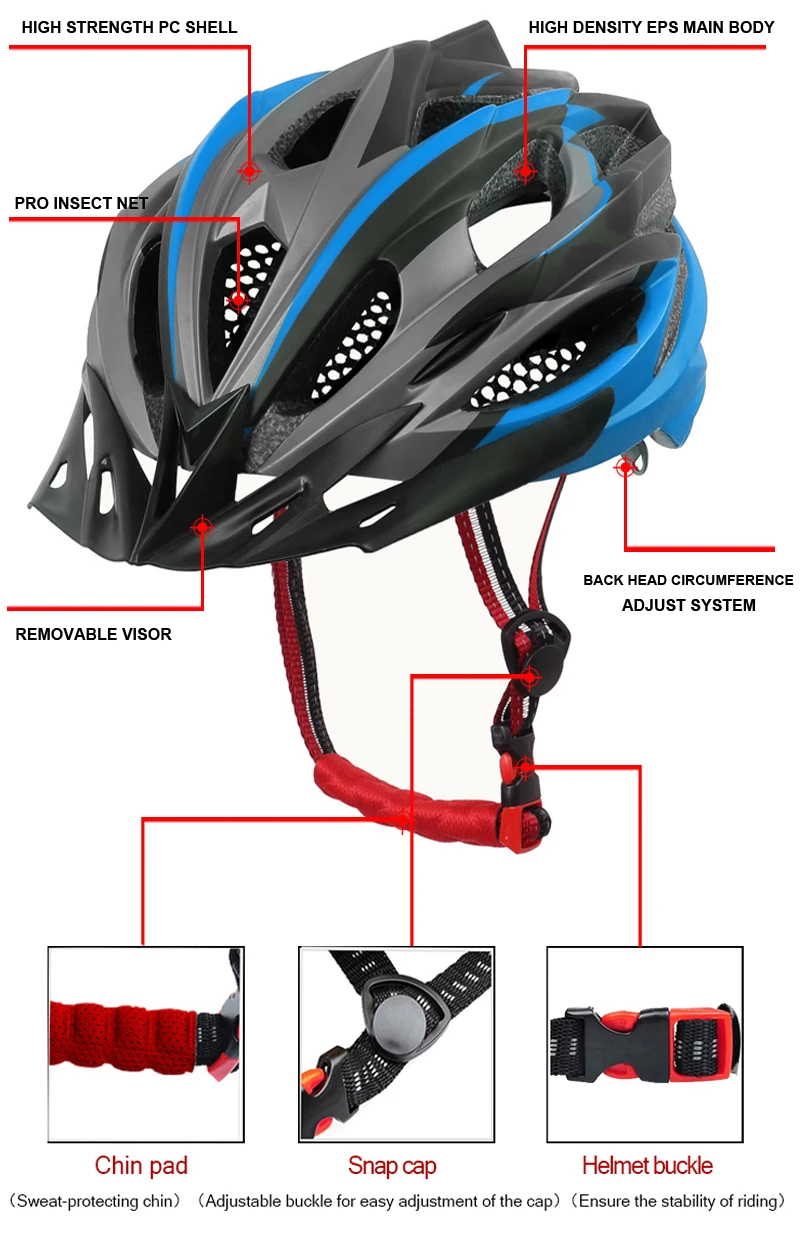 X-TIGER Ultralight Cycling Helmet EPS+PC Cover MTB Bike Helmet Integrally-mold Cycling Mountain Bicycle Helmet MTB Bike Helmet