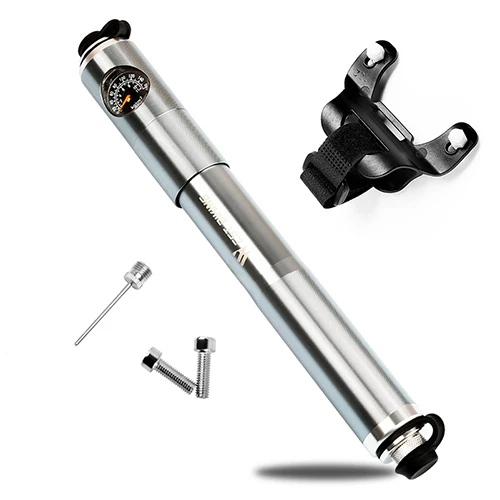 WEST BIKING мини велосипедный ручной насос с манометром 160 фунтов/кв. дюйм алюминиевый сплав воздушный насос для шин клапан Presta Schrader велосипедный насос - Цвет: Style B with Gauge