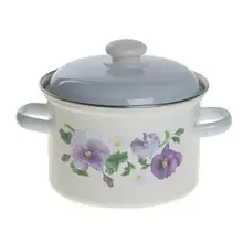 Кастрюля цилиндрическая Лысьвенские эмали, Анютины глазки, 2 л