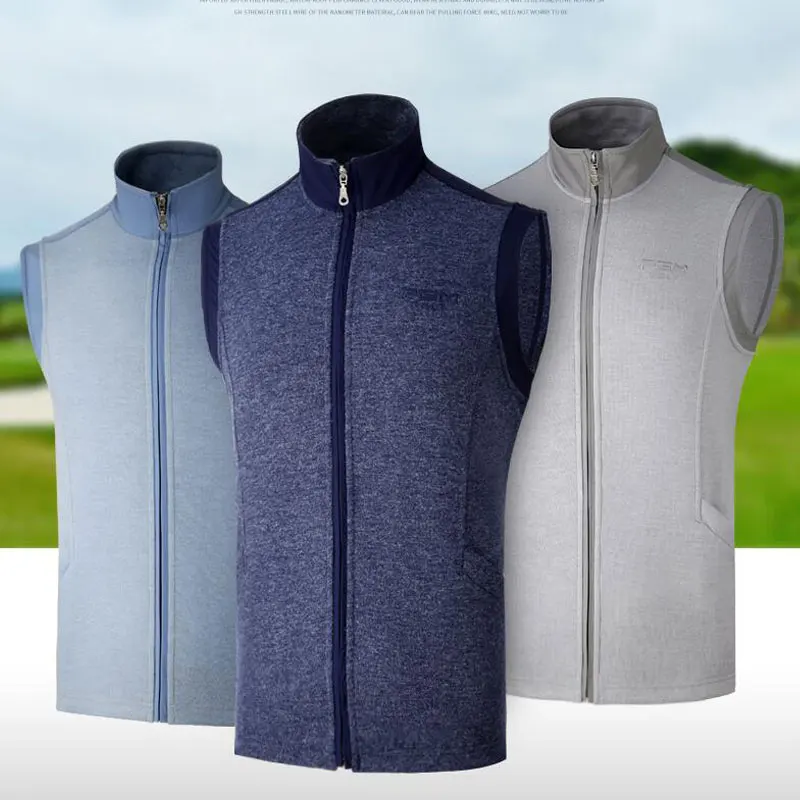 

PGM Winter Golf Jacket Clothes Men Wear Autumn Warm Vest for Men Thicken Padding Velvet Golf Jackets 3 Color Vest D0511
