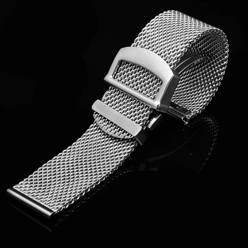 

TKN Replacement stainless steel strap 20mm 22mm Milanese mesh wristband deployment buckle for IWC watch band accessories