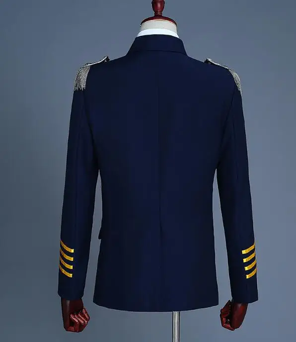 Мужской двубортный костюм в английском стиле с кисточками Epaulet формальные