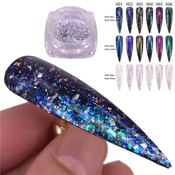 

1 Bottle Chameleon Holographic Nail Flakes 0.1g Laser Powder Flakies Sequins Paillette Manicure Nail Art Decorations