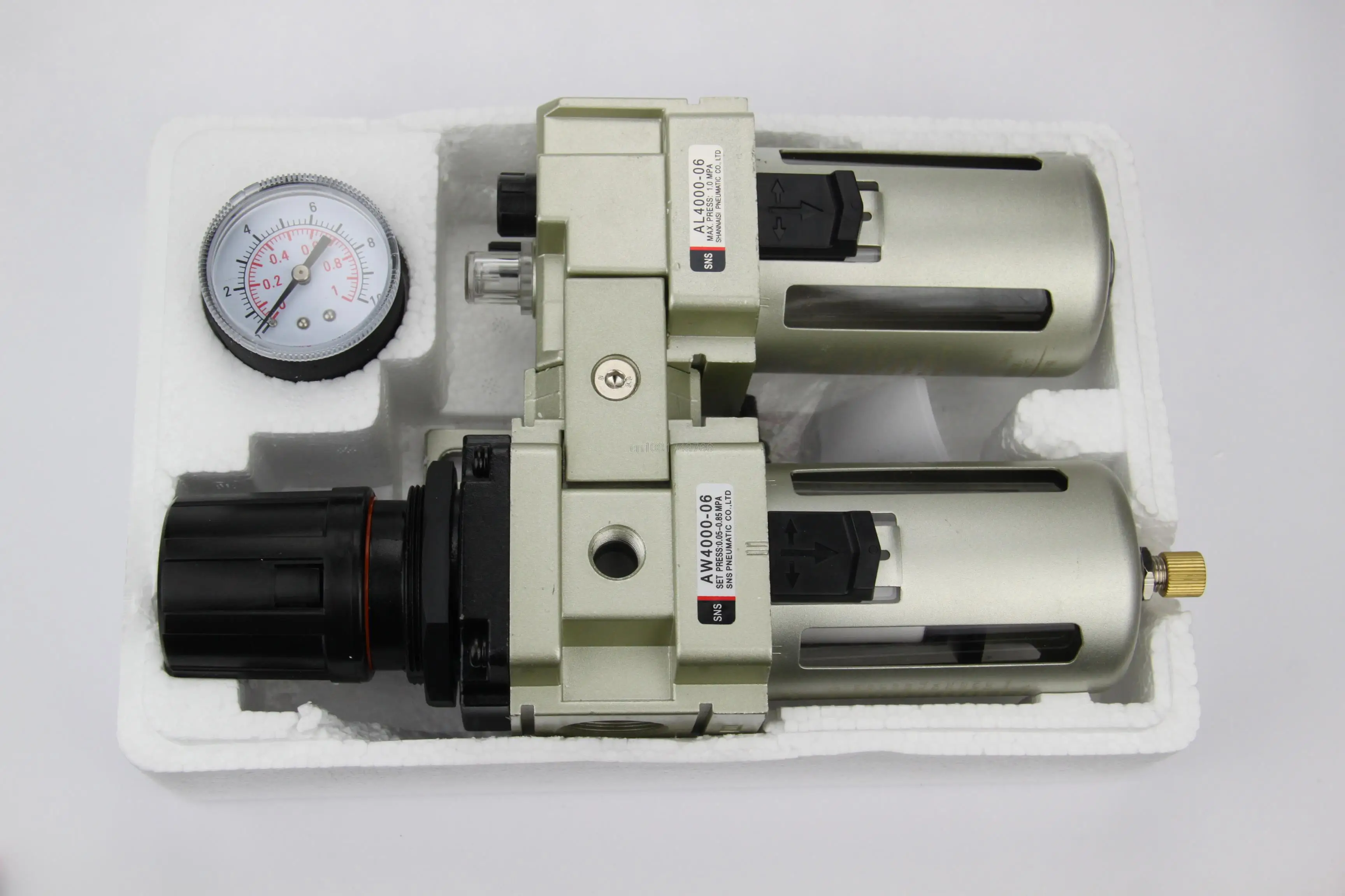 SMC type AC4010-06A 3/4''PT Air Filter Combination  F.R.L unit  AC series  (two union) SNS compressure drain (AW4000-06+AL4000)