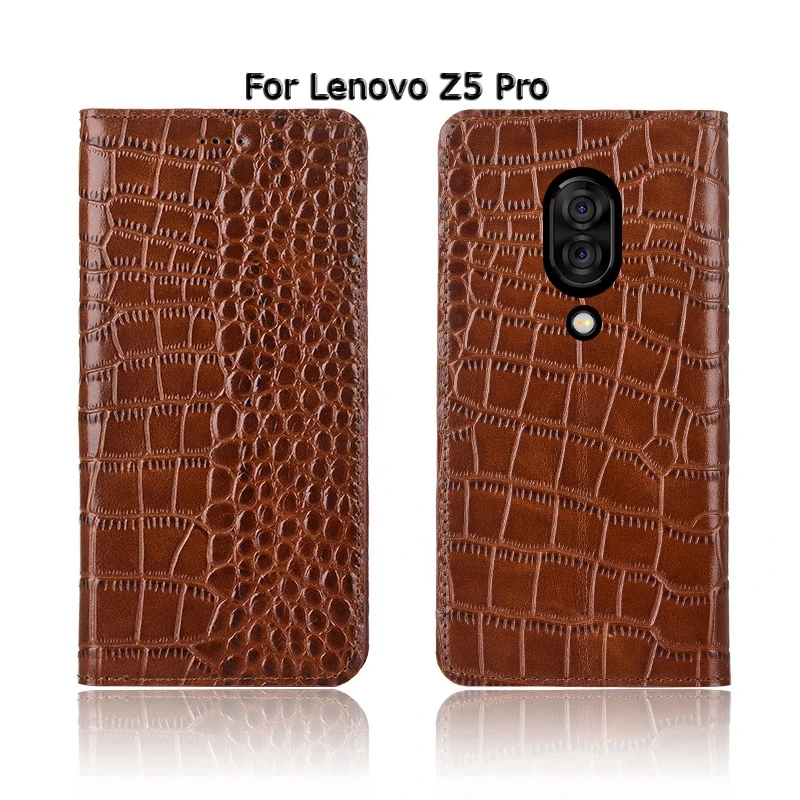 Чехол из натуральной кожи для lenovo Z5 Z5s Z6 Pro Lite GT с крокодиловой текстурой, откидной Чехол-подставка для телефона