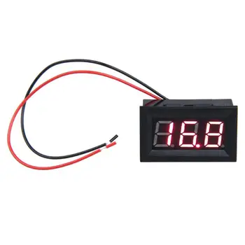 

2 Wire DC 3.2-30V 0.56" LCD Auto Car Digital Voltmeter Red LED Panel Voltage Volt Meter Gauge Module Automobiles Accessories