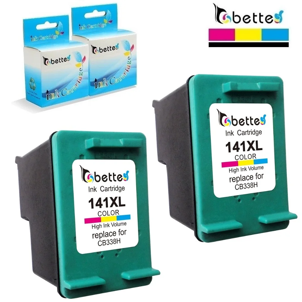 

2PK, Ink Cartridges Replacement for HP 141XL 141 Officejet J6405 J6410 J6450 J6480 J6488 Deskjet D4245 D4260 D4268 D4360 D4363