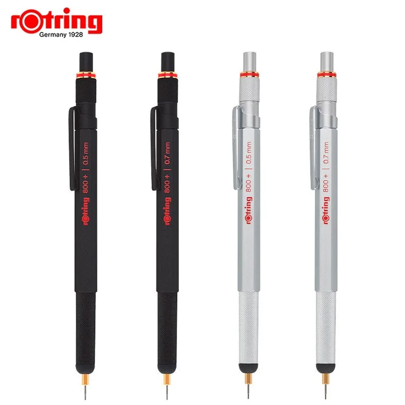 Rotring 800+ механический карандаш 0,7/0,5 мм Металл серебро/черный многофункциональная ручка дизайн карандаш для рисования, конденсаторная ручка, стилус