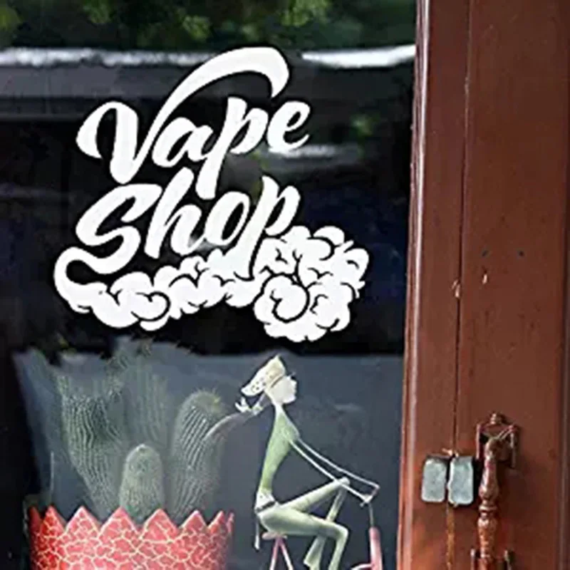 Vape настенная переводная наклейка для окна магазина Vaping Store с логотипом удаляемая