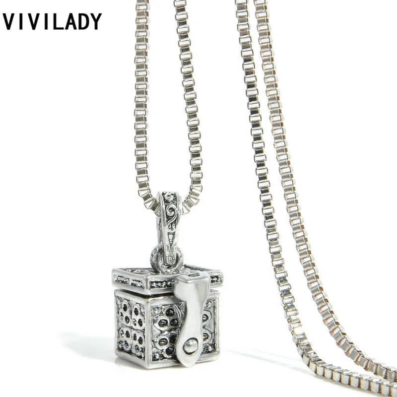 

VIVILADY Fashion Lowest Price Vintage Boxes With Love Charms Necklaces Jewelry For Women Femme Girl Party Bijoux Accessory Gift