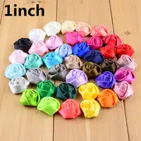 200 ชิ้น/ล็อต 1 นิ้ว Mini ริบบิ้นซาติน Rosettes 39 สีเสื้อผ้าอุปกรณ์เสริม Rose Bud Headdress ดอกไม้ DIY TH212
