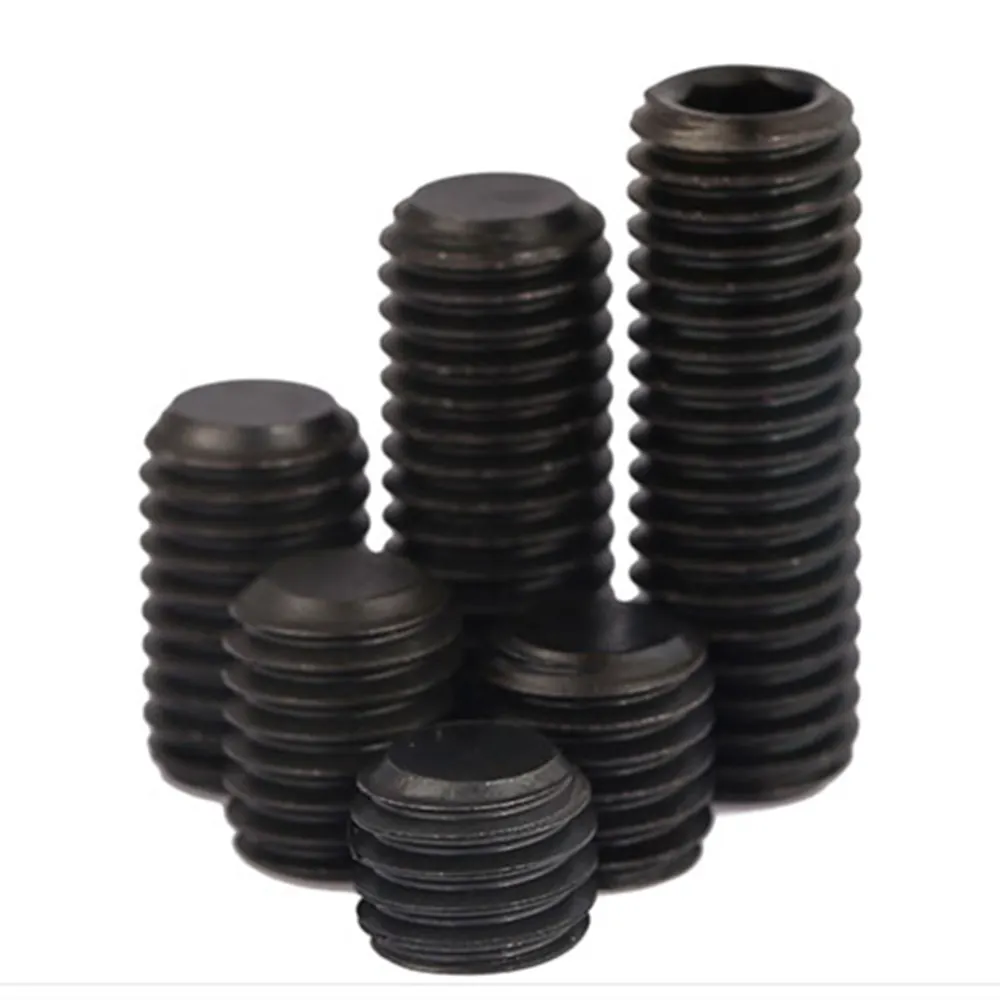 

50pcs/lot flat end locking head screw flat inner six angle set screw M3 M4