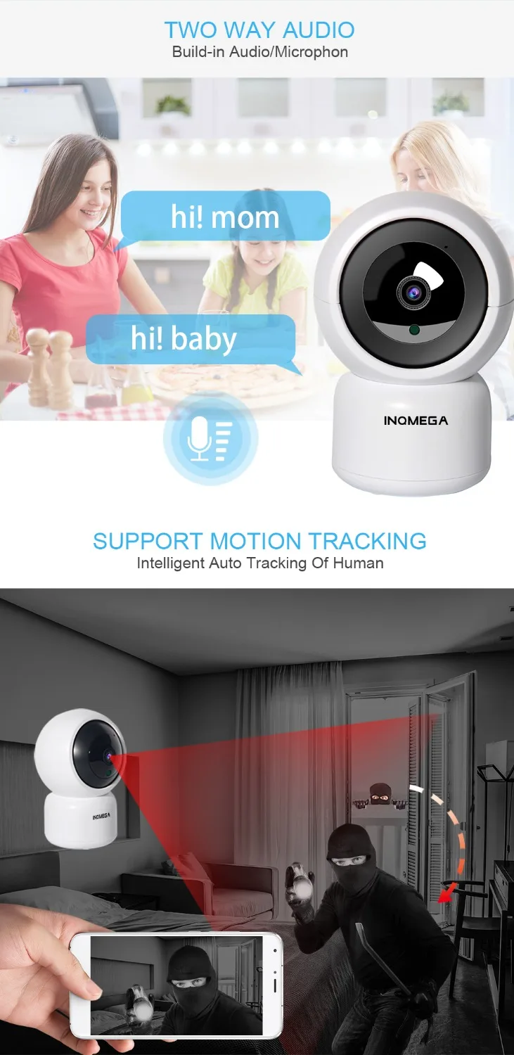 INQMEGA 1080P облачная Беспроводная IP камера, интеллектуальное автоматическое слежение за человеком, Домашняя безопасность, видеонаблюдение, сеть видеонаблюдения, мини Wifi камера