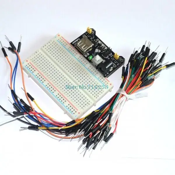 

3.3V/5V Breadboard power module+ 400 points Solderless Prototype Bread board kit +65 Flexible jumper wires wholesale