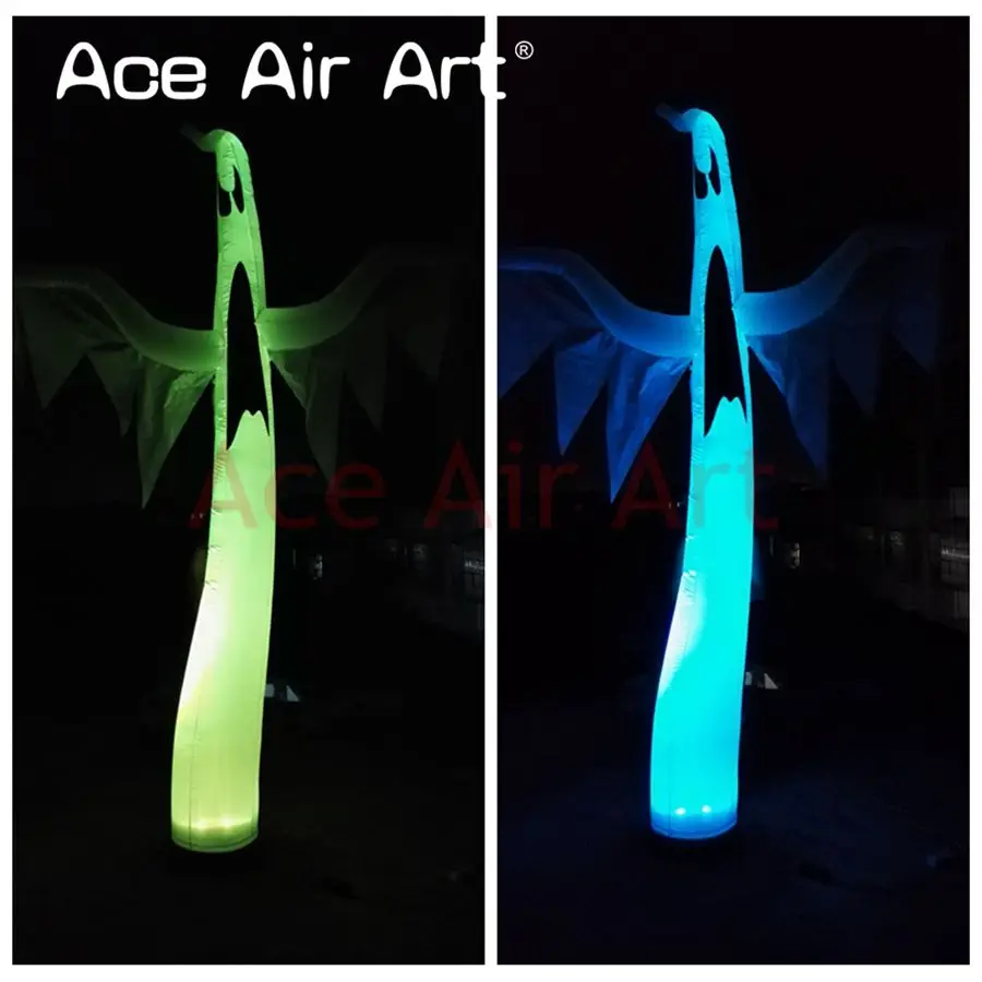  Portable Halloween yard led decoration inflatable ghost replica with base of 4 wheels and air blowe