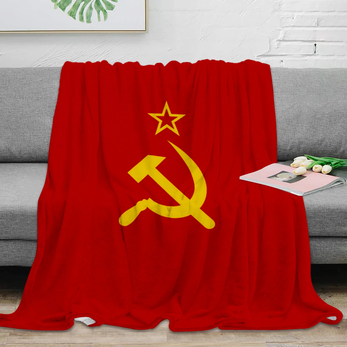 Флаг СССР плед теплое одеяло из микрофибры Лидер продаж фланелевое одеяло для кровати домашний Декор