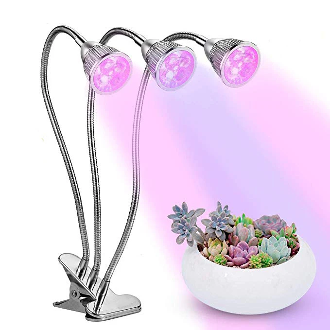 Grow Light, Led Grow Lights для комнатных растений, плавная регулировкая яркости 15 Вт 15 светодиодов лампы красный синий спектр, 3-Head Divide control Adju