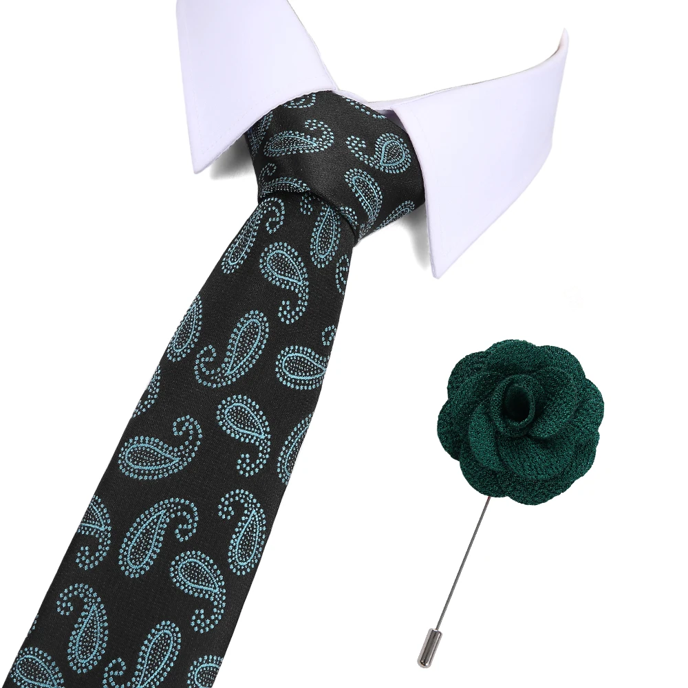 

2019 New Classic Dot Single Tie And Brooch Set Men's Silk Neckties Tie For Men Formal Wedding Party Groom Free Shipping