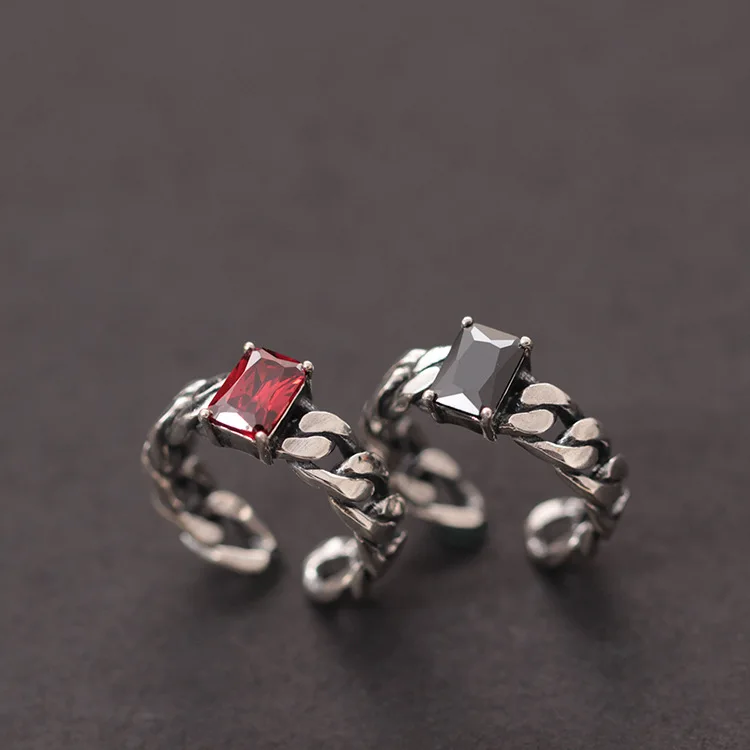 CZ Tai-silver Rings 100% Sterling 925 silver Jewelry Vintage Adjustable rings for women gift