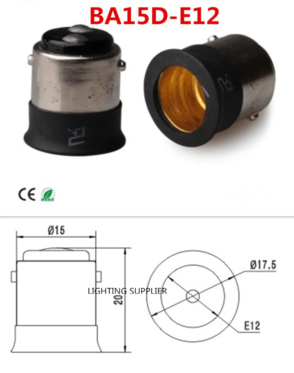 30 шт. BA15D для E12 фотолампы с патрон переходник преобразователь BA15D-E12 светодиодный гнездо адаптера цоколь лампы