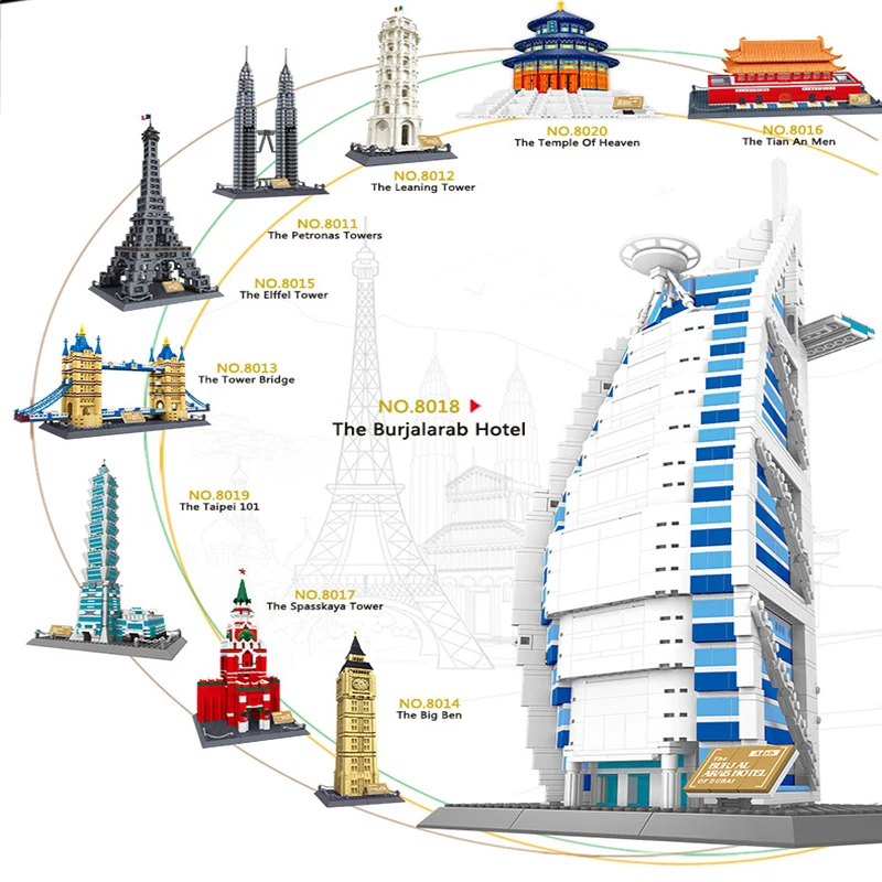 Legoed city 2019 Lepins Famous Architecture Wange Taj Mahal London Paris town bridge Model building blocks children bricks toys Legoed city 2019 Lepins Famous Architecture Wange Taj Mahal London Paris town bridge Model building blocks children bricks toys