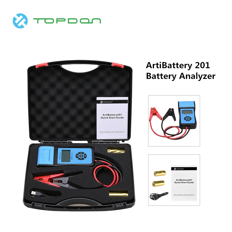 

TOPDON ArtiBattery 201 Battery Analyzer 100-2000CCA Diagnostic Tools AB201 Auto Cranking Charging System Conductivity Tester