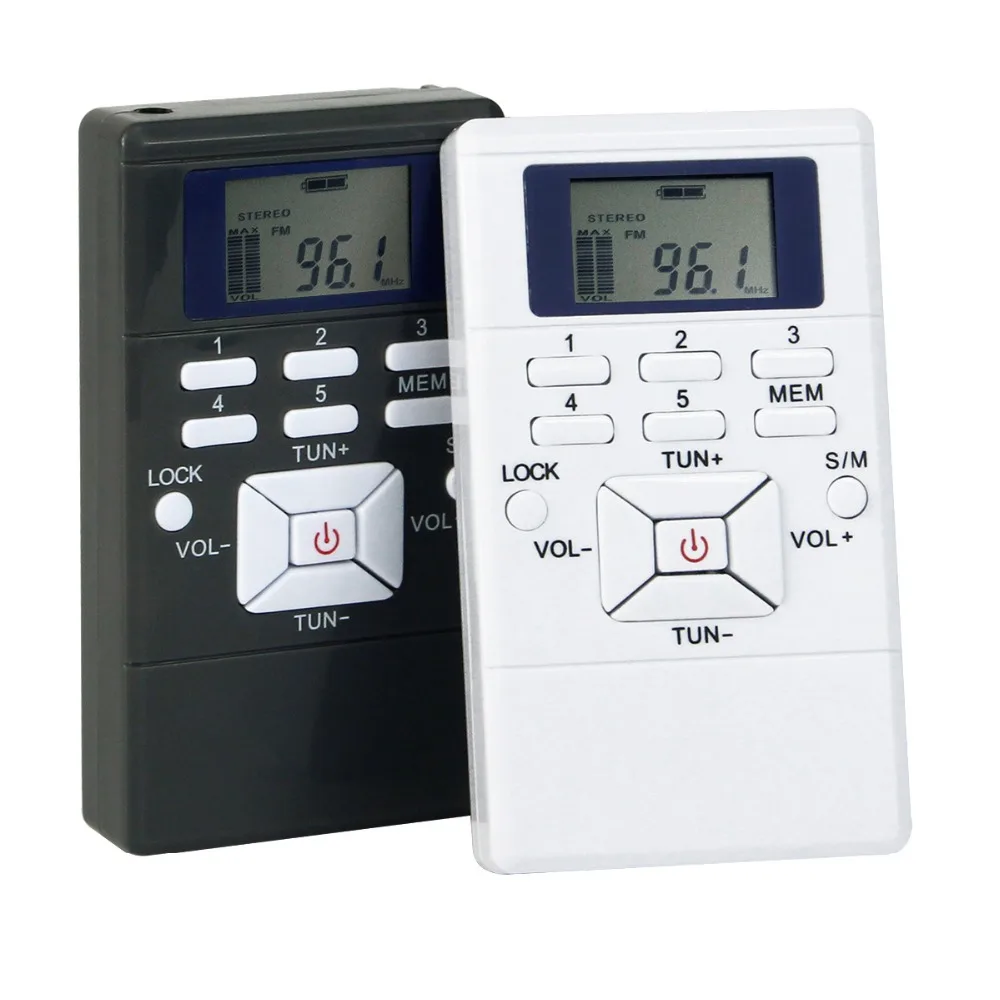 2 Color DSP Radio Portable FM Radio Receiver Pocket Radio for Large meeting with Earphone Best