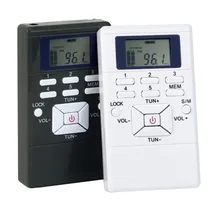 2 Color DSP Radio Portátil FM Radio Receptor Pocket Radio para la Gran reunión con Auriculares Mejor Y4305 Negro Blanco