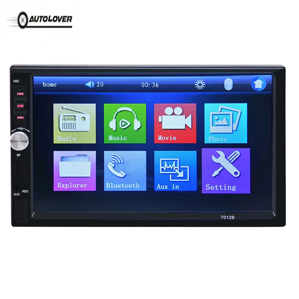 

New 7012B 7 Inch 2 Din Touch Screen Car Audio Stereo MP5 Player Auto Video Bluetooth TF FM MP3 AUX Audio With Rearview Camera