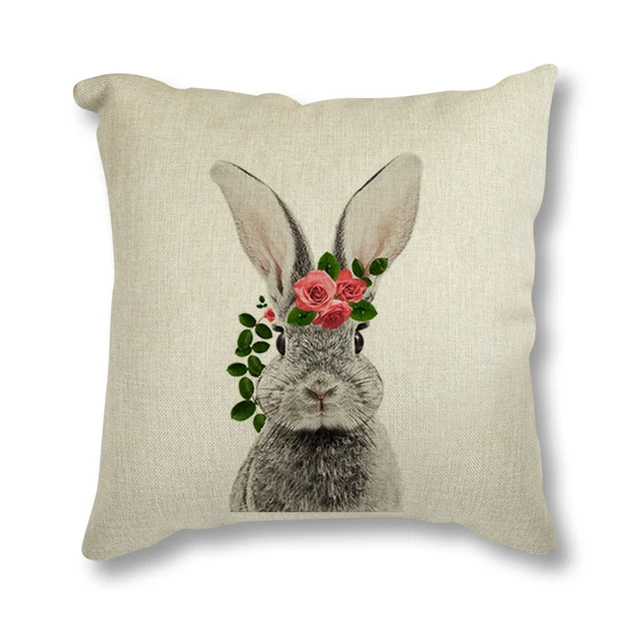 Animal Rabbit Deer Flower Crown Nursery Printed Decorative Cushion Cover Pillow Case Nordic Cushion Cover Sofa Animal Rabbit Deer Flower Crown Nursery Printed Decorative Cushion Cover Pillow Case Nordic Cushion Cover Sofa Car Decoration