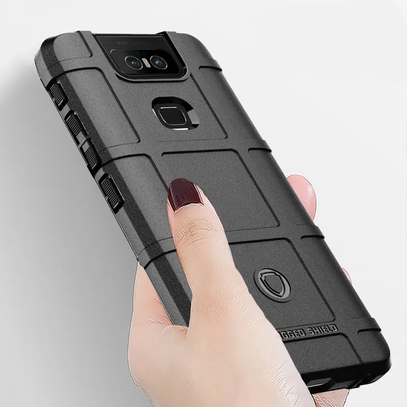 cheap Armor Shield Armor Case for Asus Zenfone 6 ZS630KL Anti Scratch Carbon Fiber Design Silicone Phone Back Cover