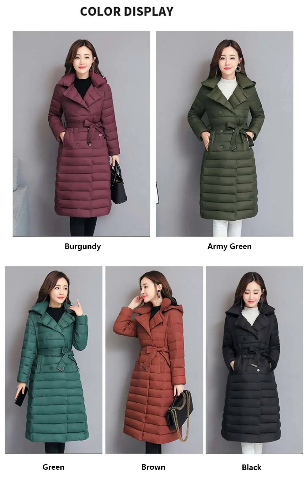 Зимняя женская куртка, длинная парка с капюшоном, Женское пальто размера плюс с отложным воротником, хлопковая стеганая верхняя одежда, теплый пояс, куртки Oke060