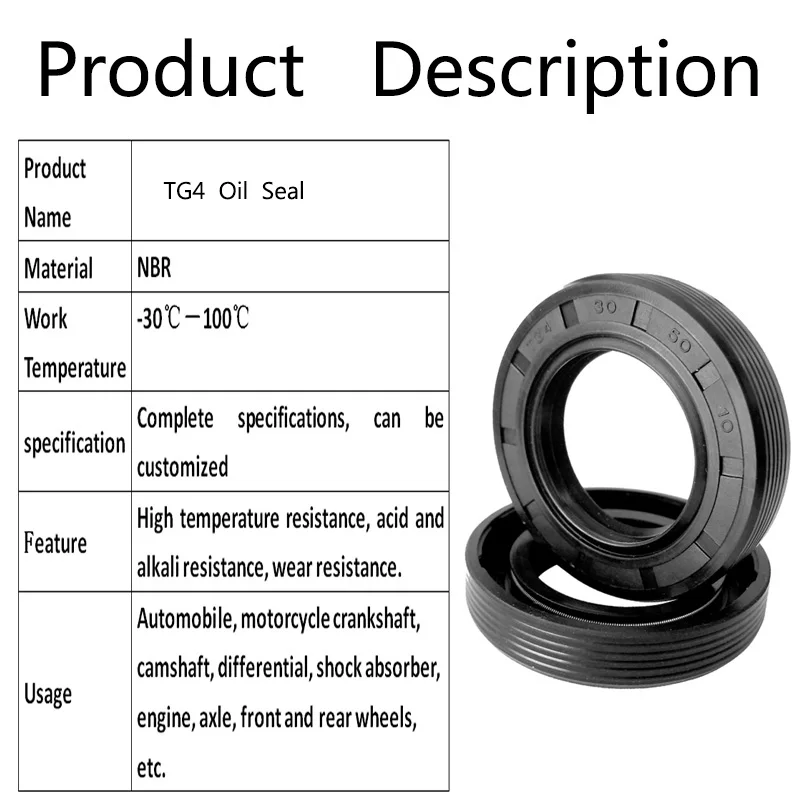 2 Pcs TG4 Skeleton Oil Seal Nitrile Rubber Gasket High-quality Seals Inner Diameter 30 mm