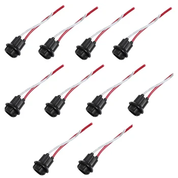 

10x T10 W5W 168 194 Lamp holder Socket glass base lamp Socket DIY, Black
