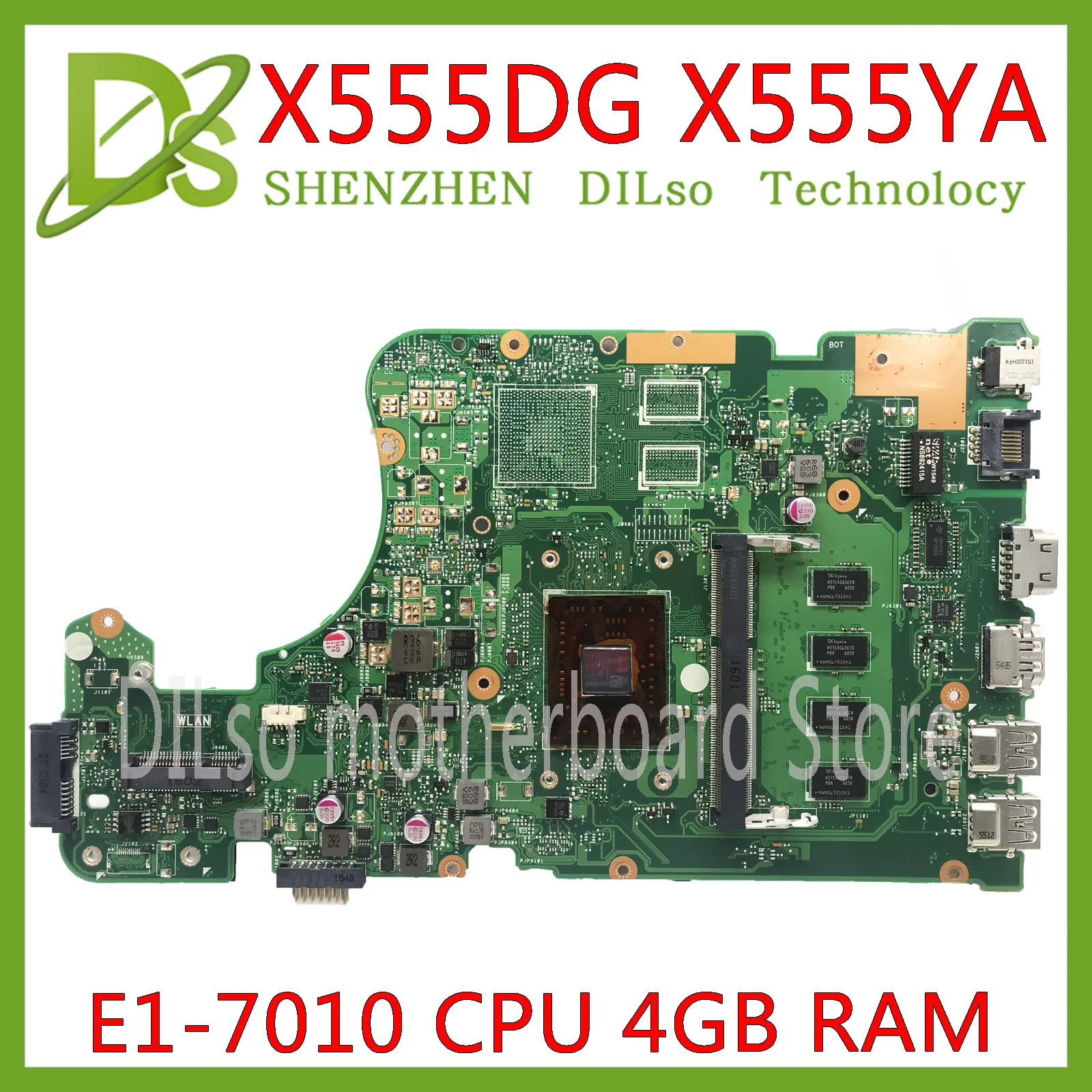 KEFU X555DG материнская плата для ASUS X555YI X555YA X555D A555DG X555QG X555Y ноутбука E1 7010 4 Гб REV2.0