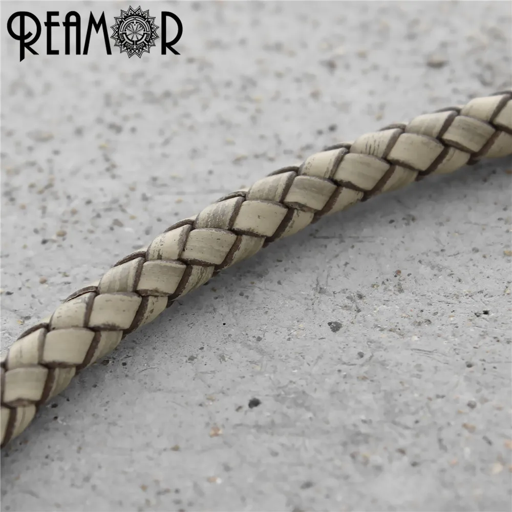 reamor 6mm round genuine braided leather