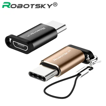 

Robotsky USB Type-C to Micro USB Adapter Male to Female Type C OTG Converter Cable for Samsung Letv Macbook Matebook