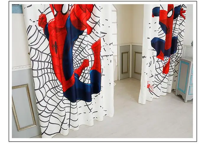INS современные затемненные занавески с изображением Человека-паука для детской комнаты, занавески с принтом для мальчиков, занавески для спальни, занавески для спальни