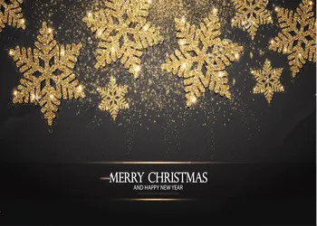 

Merry christmas sparkly Gold Snowflakes picture wall Backgrounds Vinyl cloth High quality Computer print photo party backdrop