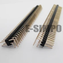 10 шт. 2,54 мм Прямоугольный штыревой разъем двухрядный RA 90D 0," 2x40 PCB разъем Rohs позолоченный штыревой разъем