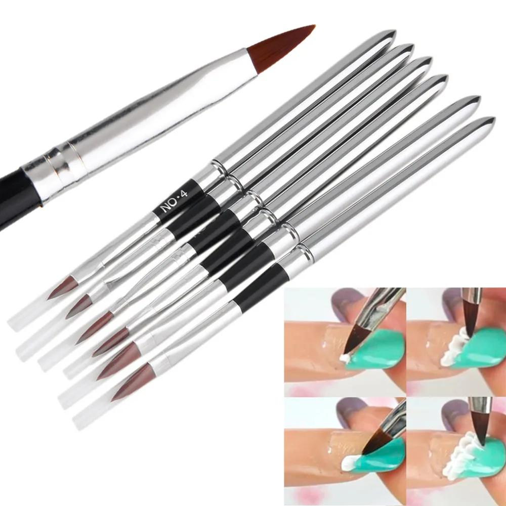 New Promotion 6pcs Detachable Lid Nail Art Painting Drawing Pen Brush