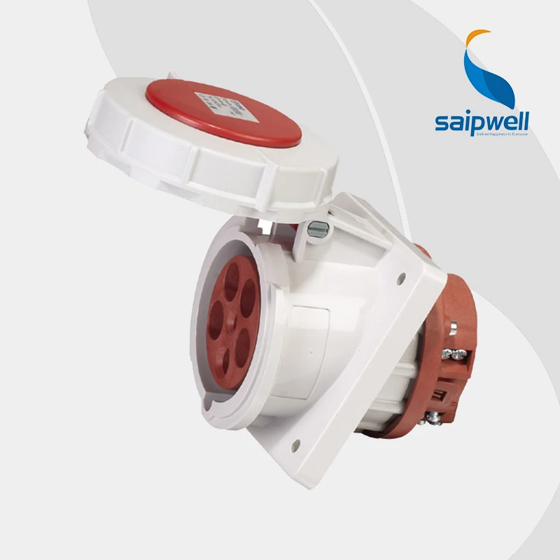 

IP67 5P 63A Out-door Use Power Socket / Industrial Panel Mounted Angle Socket (SP-209 )