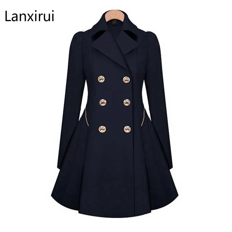 Especially Female Coat England Style Women Spring Double-Breasted Long Trench Coat Overcoat Raincoat Windbreaker Coats 5XL PLUS