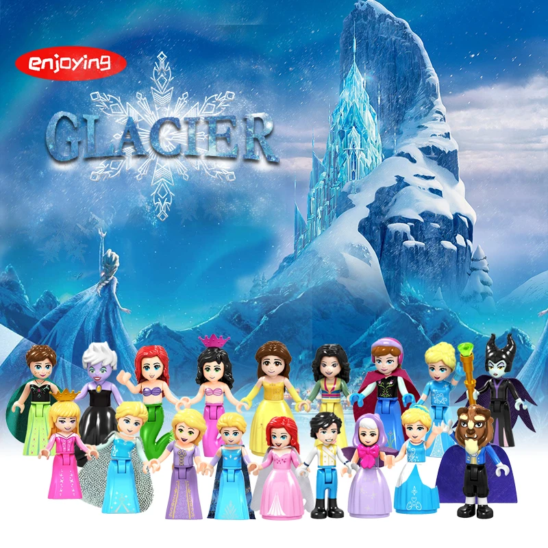 Playmobil Legoing Princess Series Building Blocks Prince Witch Maleficent Mermaid Figures LegoINGI Friends Toys Blocks for Girls