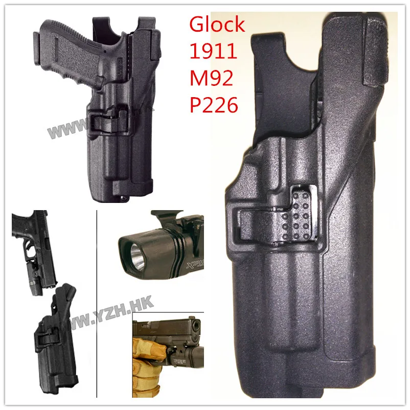 

Army Military Equipment Airsoft Paintball Pistol Gun Holster Combat Tactical Black hawk Level 3 Holster for Glock 1911 M92 P226