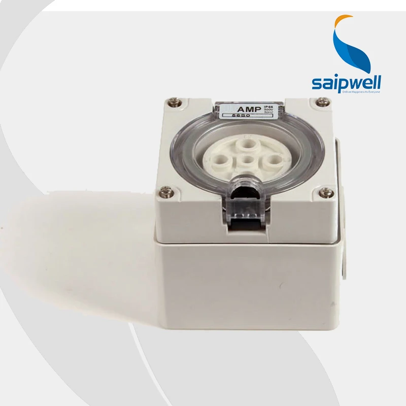 

Saip/Saipwell IP67 250V 10A 4P European/Australian Electrical Waterproof Industrial Female Power Socket (SP-56SO410)