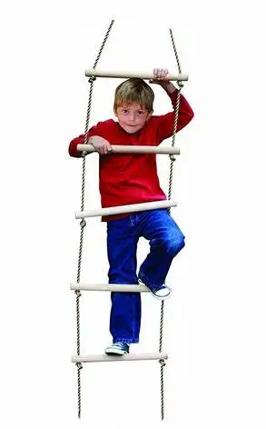 Children Toy Swing Outdoor Indoor Wood Ladder Rope Playground Games For Kids Climbing Rope Swing Wooden