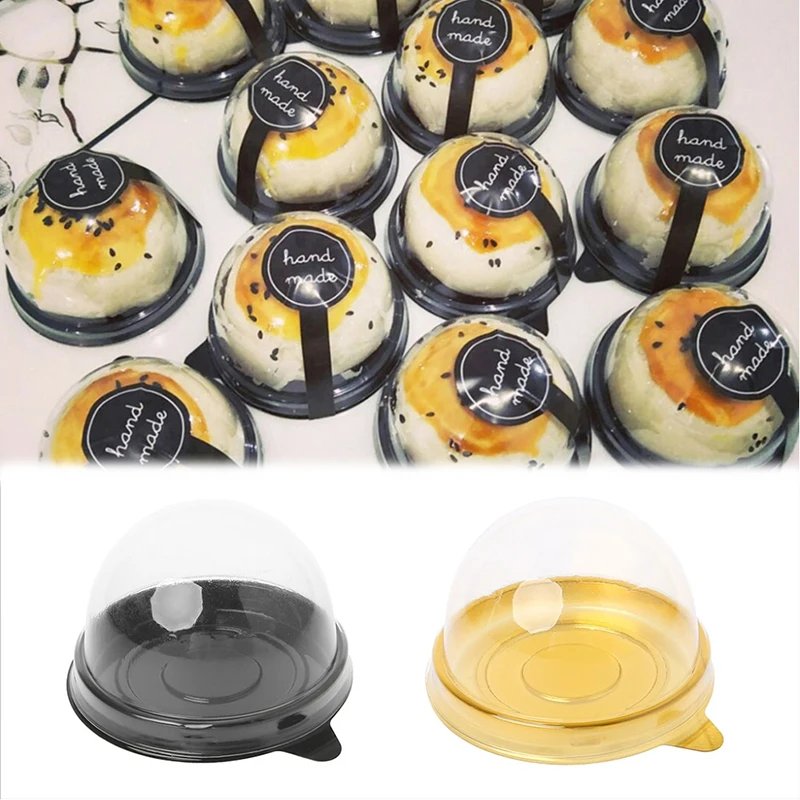 

Wedding Party Favor Boxes 50 G Moon Cake Egg-Yolk Puff Holder 50 Piece Mini Round Moon Cake Container Trays Packaging Box Holder